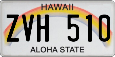 HI license plate ZVH510