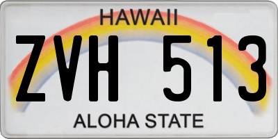 HI license plate ZVH513