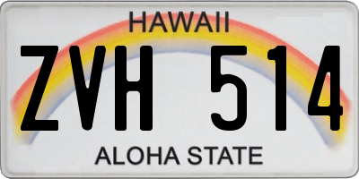 HI license plate ZVH514