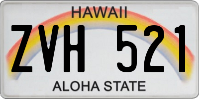 HI license plate ZVH521