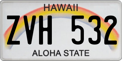 HI license plate ZVH532