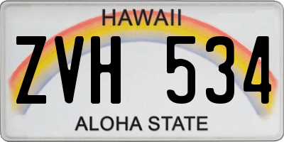 HI license plate ZVH534