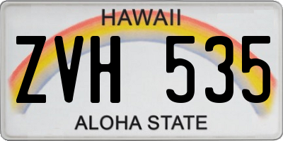HI license plate ZVH535