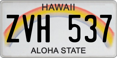 HI license plate ZVH537
