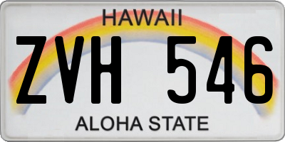HI license plate ZVH546