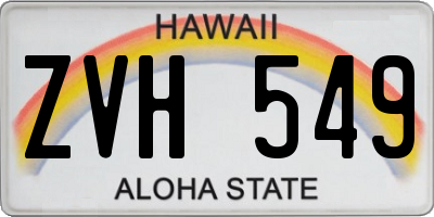 HI license plate ZVH549
