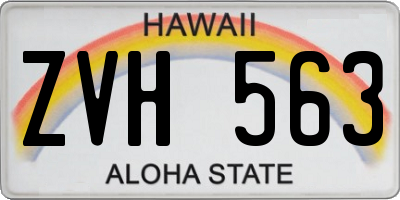 HI license plate ZVH563