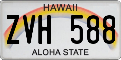 HI license plate ZVH588