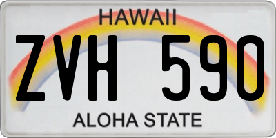 HI license plate ZVH590