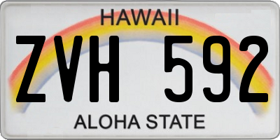 HI license plate ZVH592