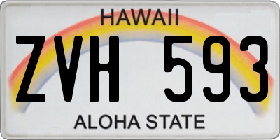 HI license plate ZVH593
