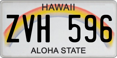 HI license plate ZVH596