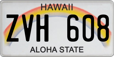 HI license plate ZVH608