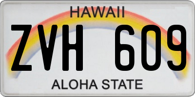 HI license plate ZVH609