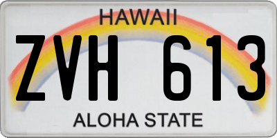 HI license plate ZVH613