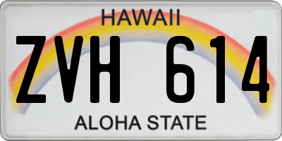 HI license plate ZVH614