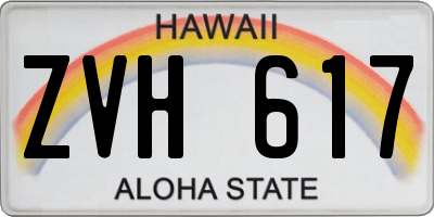 HI license plate ZVH617