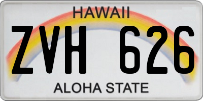 HI license plate ZVH626