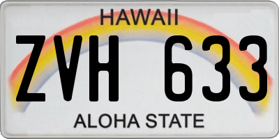 HI license plate ZVH633