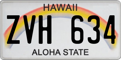 HI license plate ZVH634