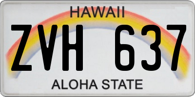 HI license plate ZVH637