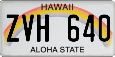 HI license plate ZVH640
