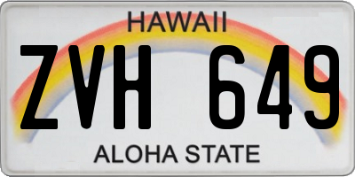 HI license plate ZVH649