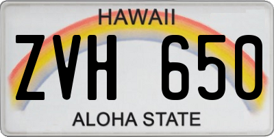 HI license plate ZVH650