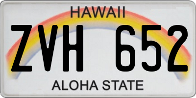 HI license plate ZVH652