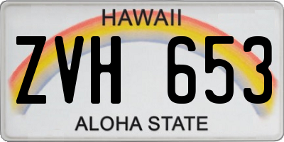 HI license plate ZVH653