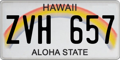 HI license plate ZVH657