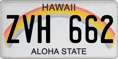 HI license plate ZVH662