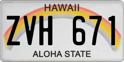 HI license plate ZVH671