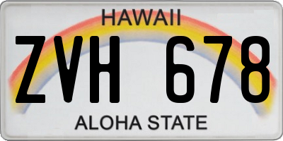 HI license plate ZVH678