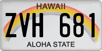 HI license plate ZVH681