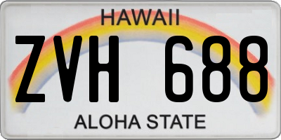 HI license plate ZVH688