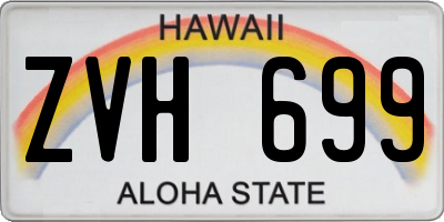 HI license plate ZVH699
