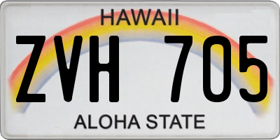 HI license plate ZVH705