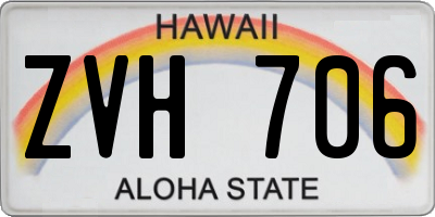 HI license plate ZVH706