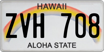 HI license plate ZVH708