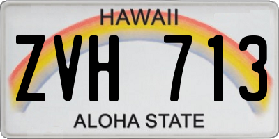 HI license plate ZVH713