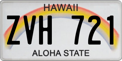 HI license plate ZVH721