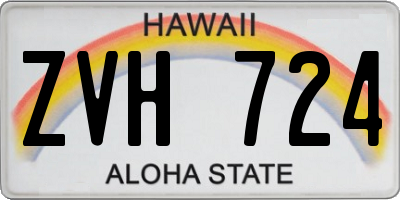 HI license plate ZVH724