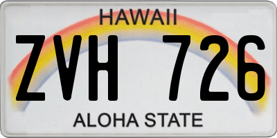HI license plate ZVH726