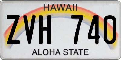 HI license plate ZVH740
