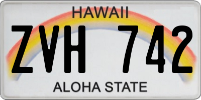 HI license plate ZVH742