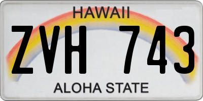 HI license plate ZVH743