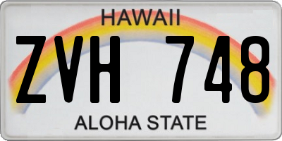 HI license plate ZVH748