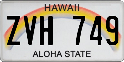 HI license plate ZVH749
