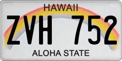 HI license plate ZVH752